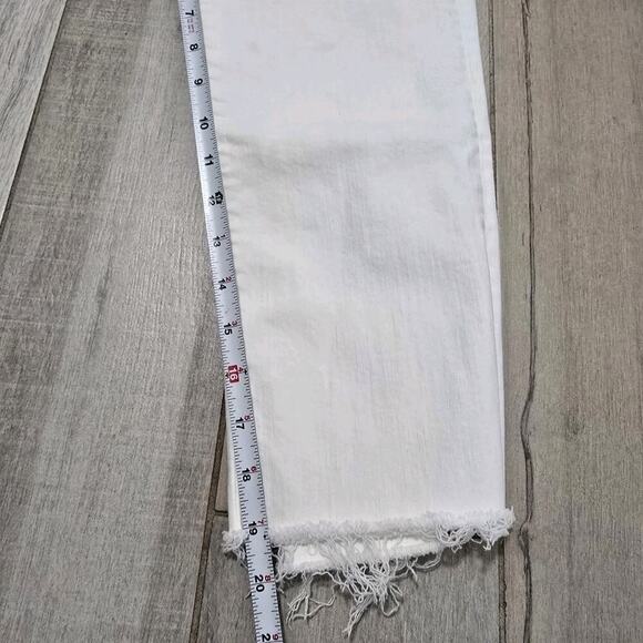 MADEWELL The '90s Straight VintageCrop Jean 25 Tile White Raw Hem High Rise NWT - Picture 8 of 8